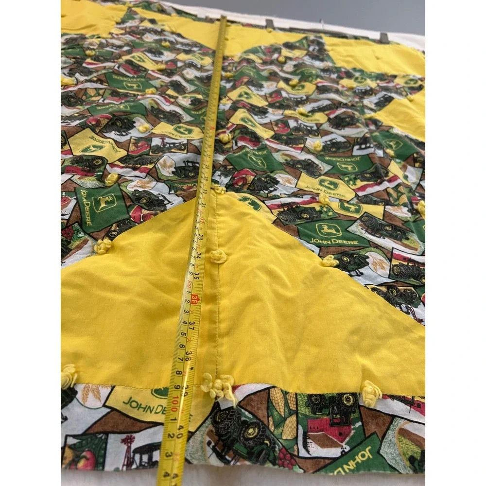John‎ Deere Handmade Baby Quilt Yellow Star Patchwork Farm Tractor Lap Throw